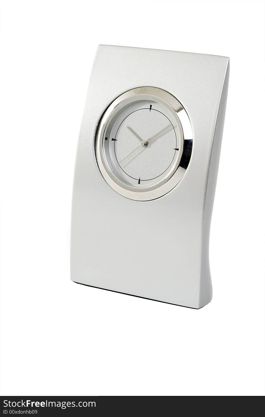 Traditional clock on white background.