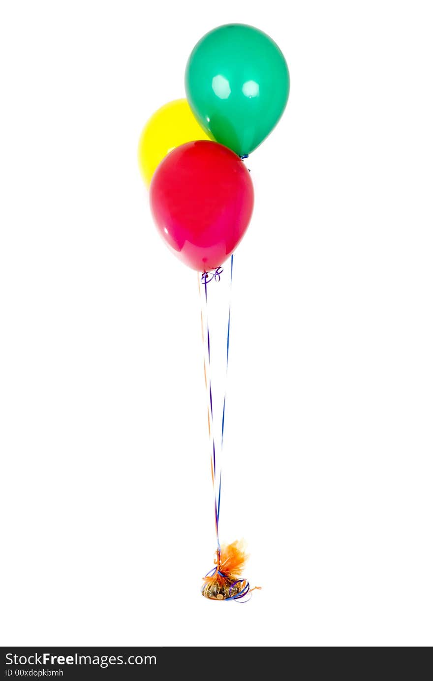 Colored balloons isolated on white.