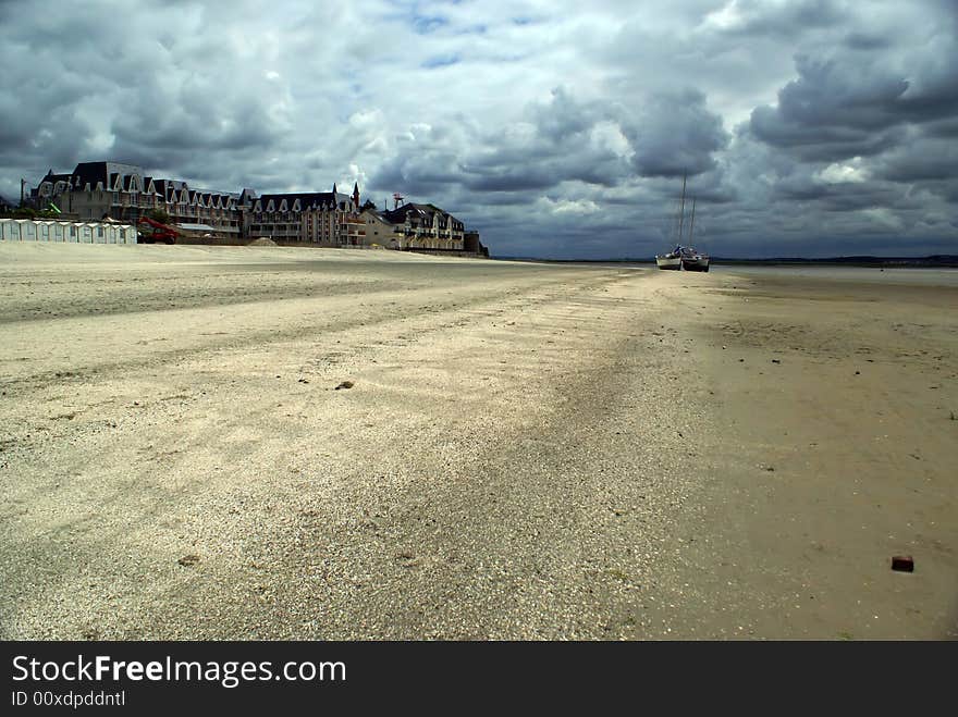 Empty beach in France