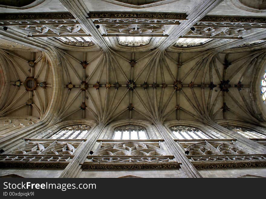 Abstract Picture Of Ceiling In French Church