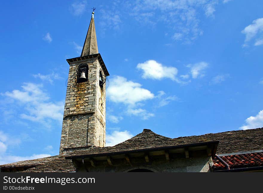 Old bell tower in Italy