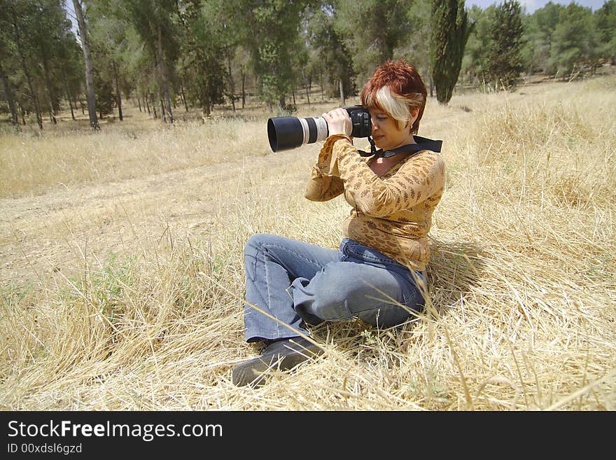 The young photographer at photosession