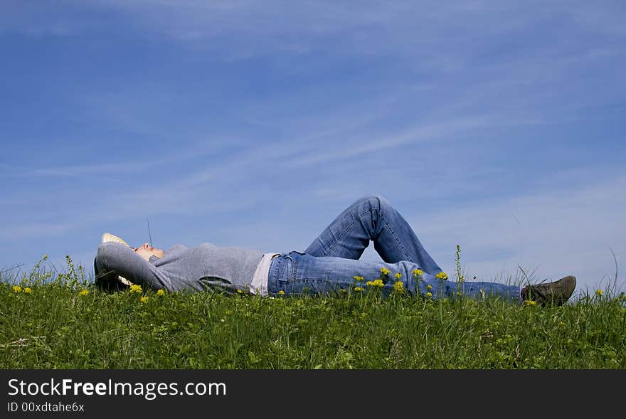 Young girl relaxing outdoor