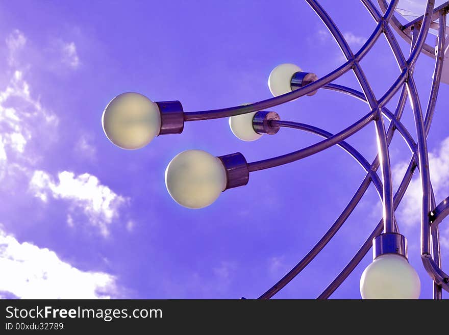 Street Lamps Over Sky Background