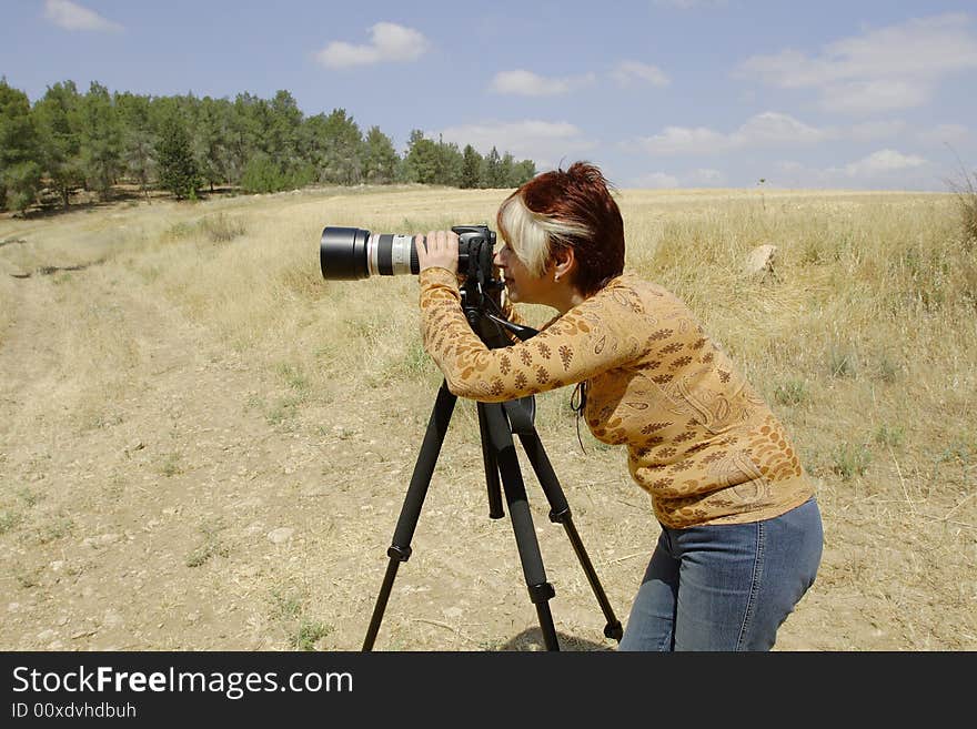 The young photographer at photosession