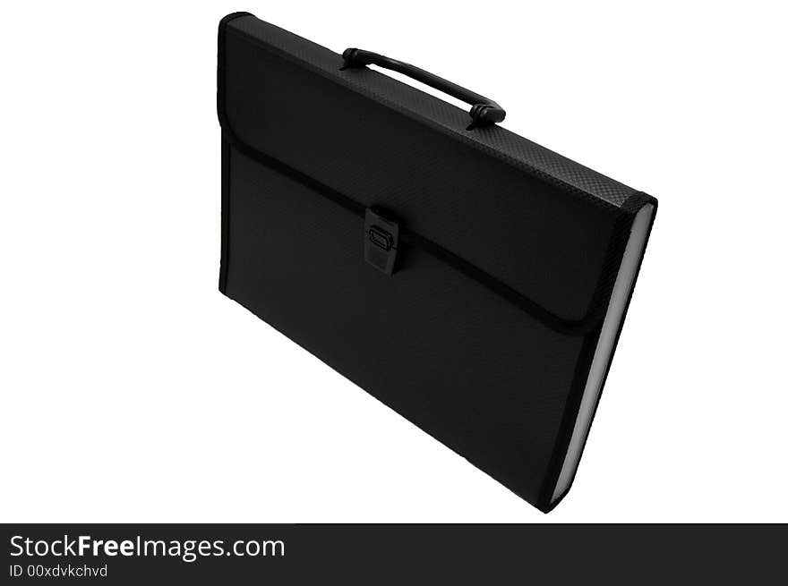 Black suitcase isolated on the white background