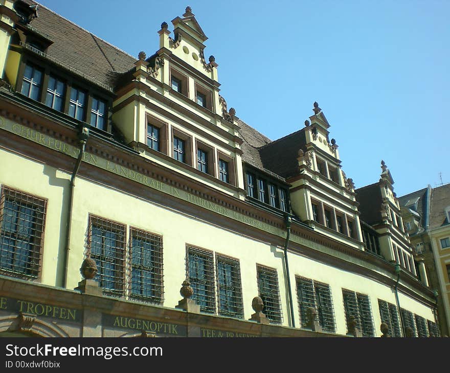 Detail of a building in leipzig, germany: the old city hall. Detail of a building in leipzig, germany: the old city hall