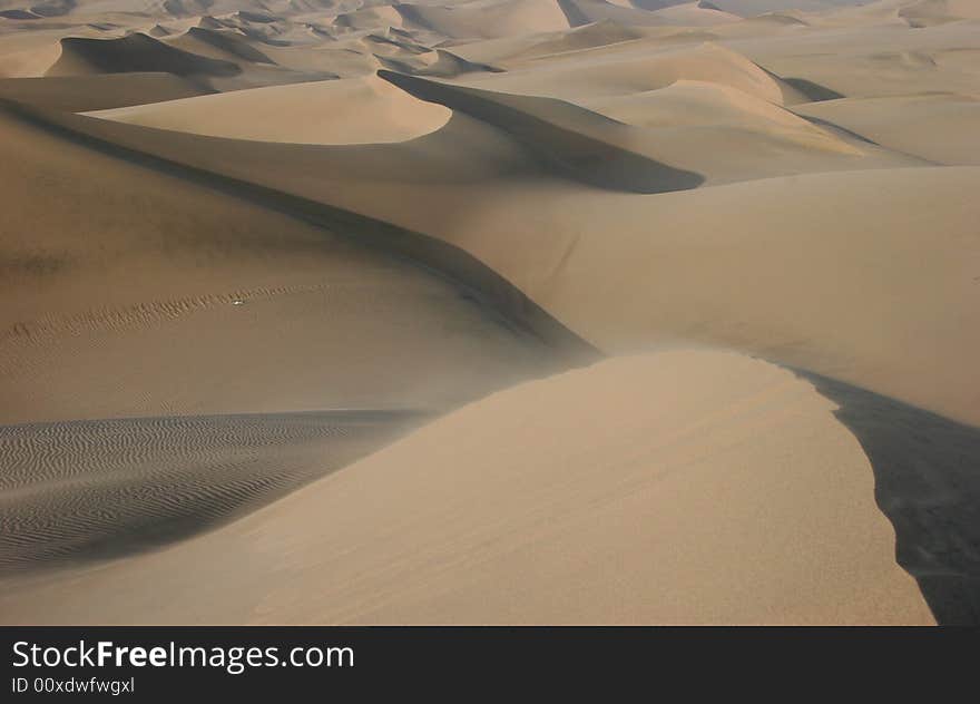 Shot of natural pattern in sand dunes. Huachina. Peru. Shot of natural pattern in sand dunes. Huachina. Peru