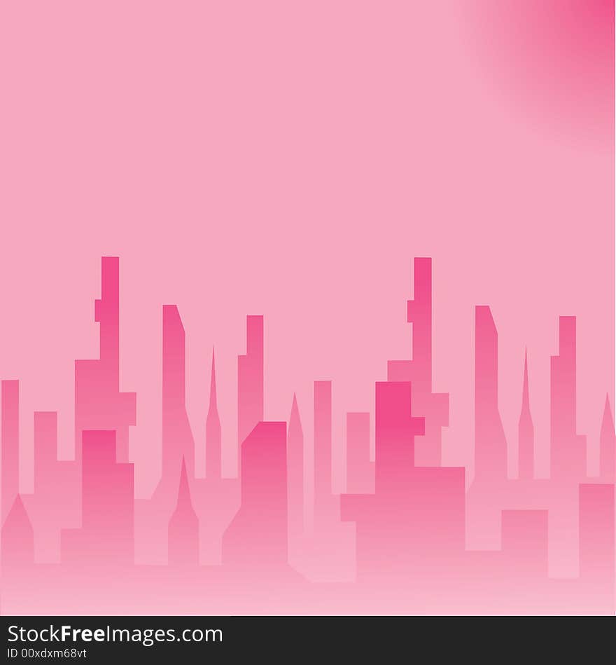 Vector-silhouette of city of dream for emo kid