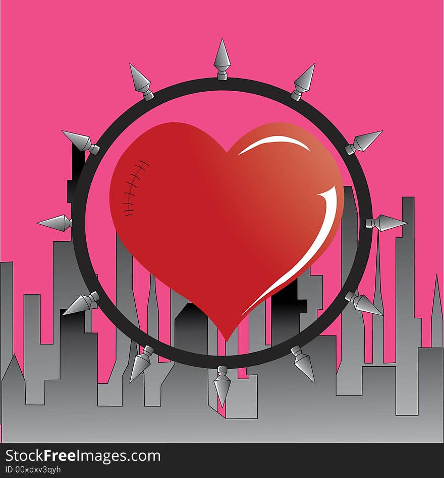 Vector-emo logo with heart and a collar