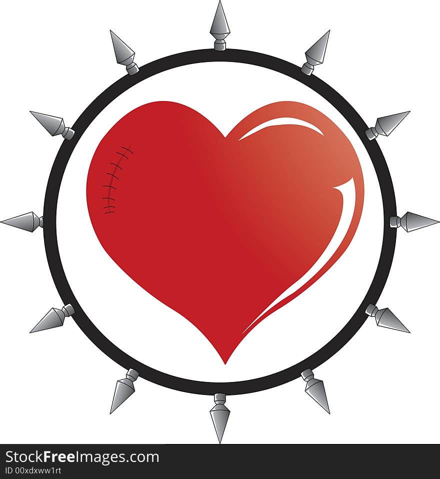 Vector-emo logo with heart and a collar