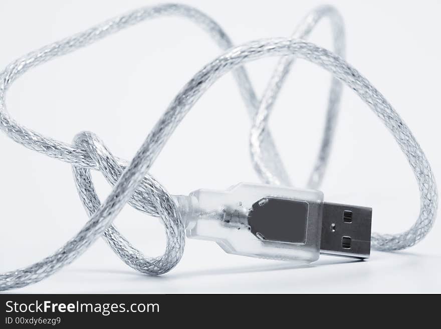 New wire USB on a grey background