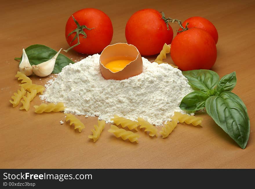 Typical italian pasta recipe ingredients. Typical italian pasta recipe ingredients