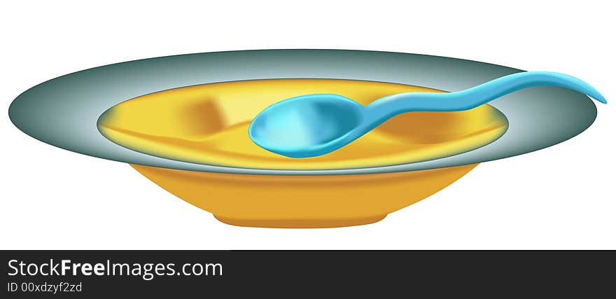 Ovum dish and spoon