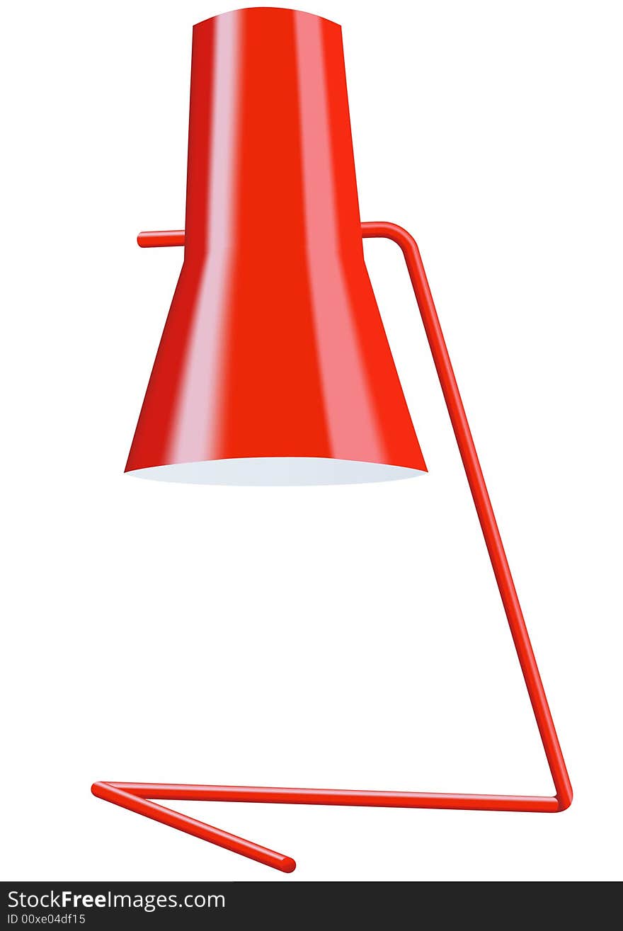 This is a illustration of red table lamp