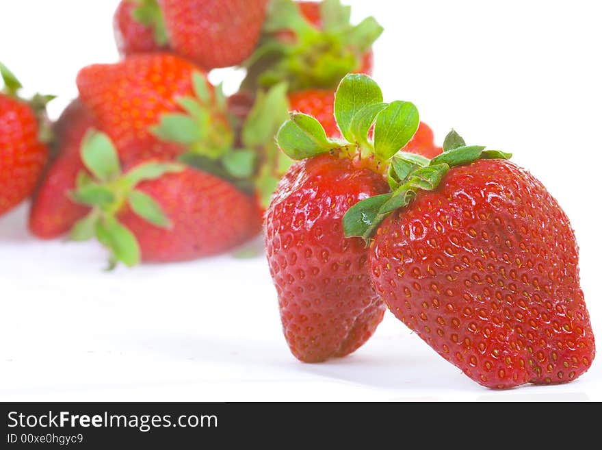 Strawberry isolated on white (Shallow DOF)