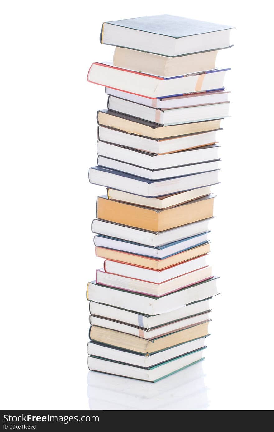 Pile of books isolated on a white background