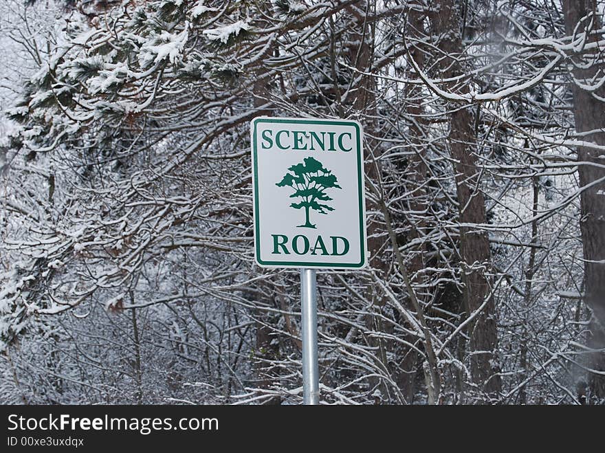 Sign taken during a winter storm. Sign taken during a winter storm.