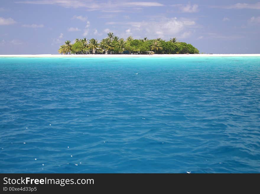 Secluded sandy beach on famous travel destination Rangiroa. French Polynesia. Secluded sandy beach on famous travel destination Rangiroa. French Polynesia