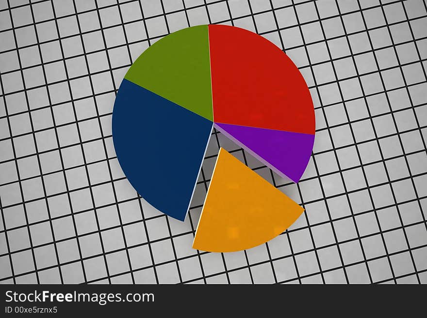 Statistics - 3d multicolor diagram - illustration. Statistics - 3d multicolor diagram - illustration