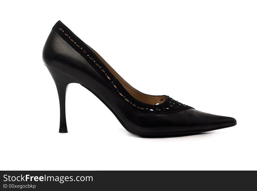 Black shoes on a white background