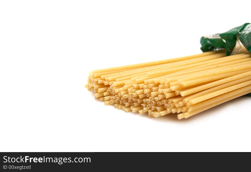 Spaghetti on a white background