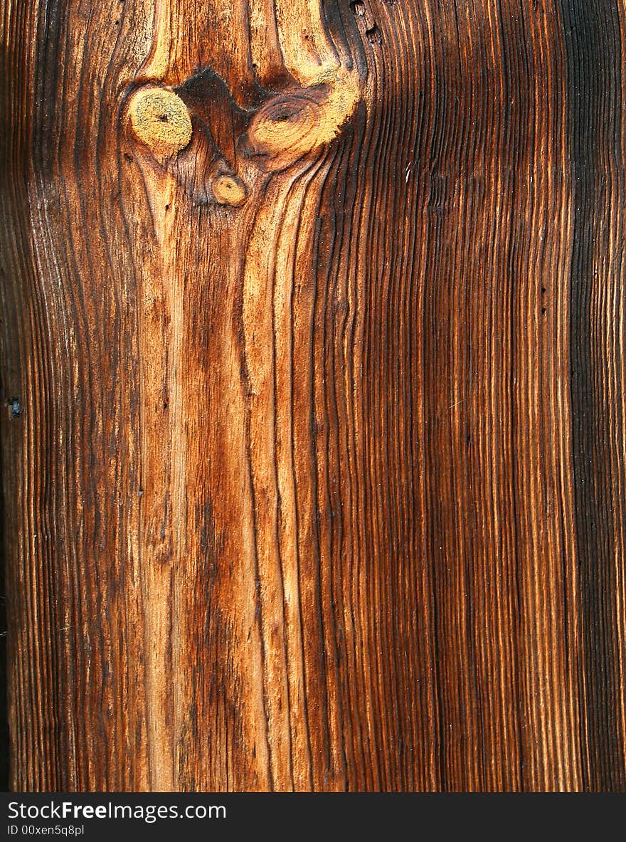 A wooden texture with a face like pattern. A wooden texture with a face like pattern