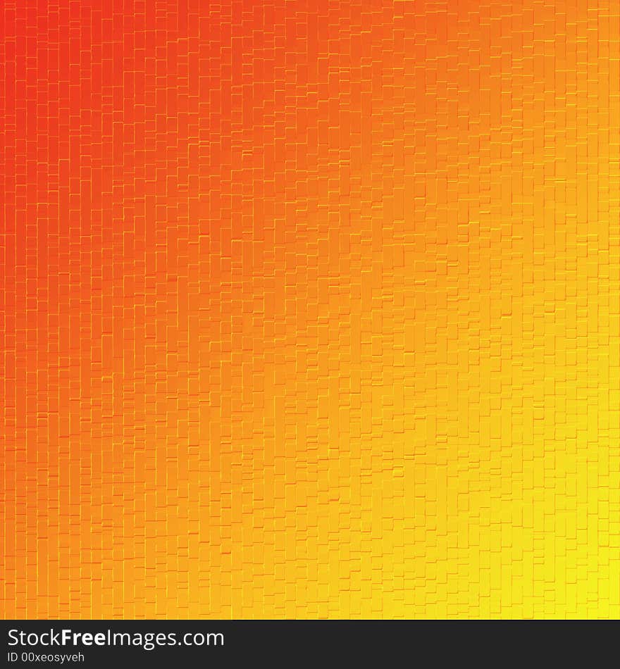 Bright orange and yellow techno tiles background with space for text