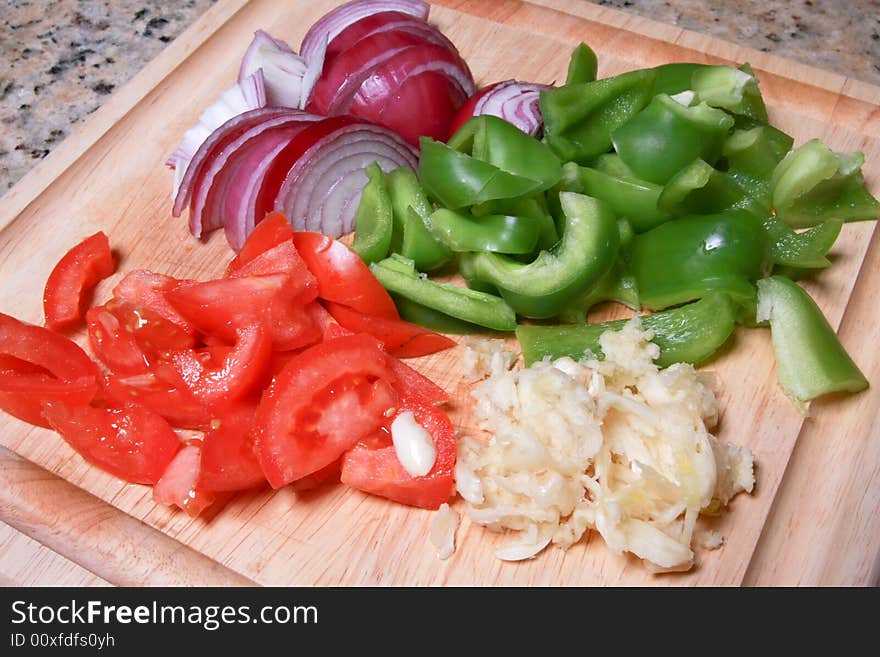 Organic cut and sliced vegetables. Organic cut and sliced vegetables.