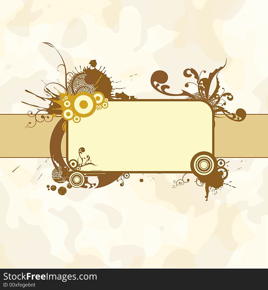 Illustration drawing of floral frame. AI vector. Size and color can be changed.