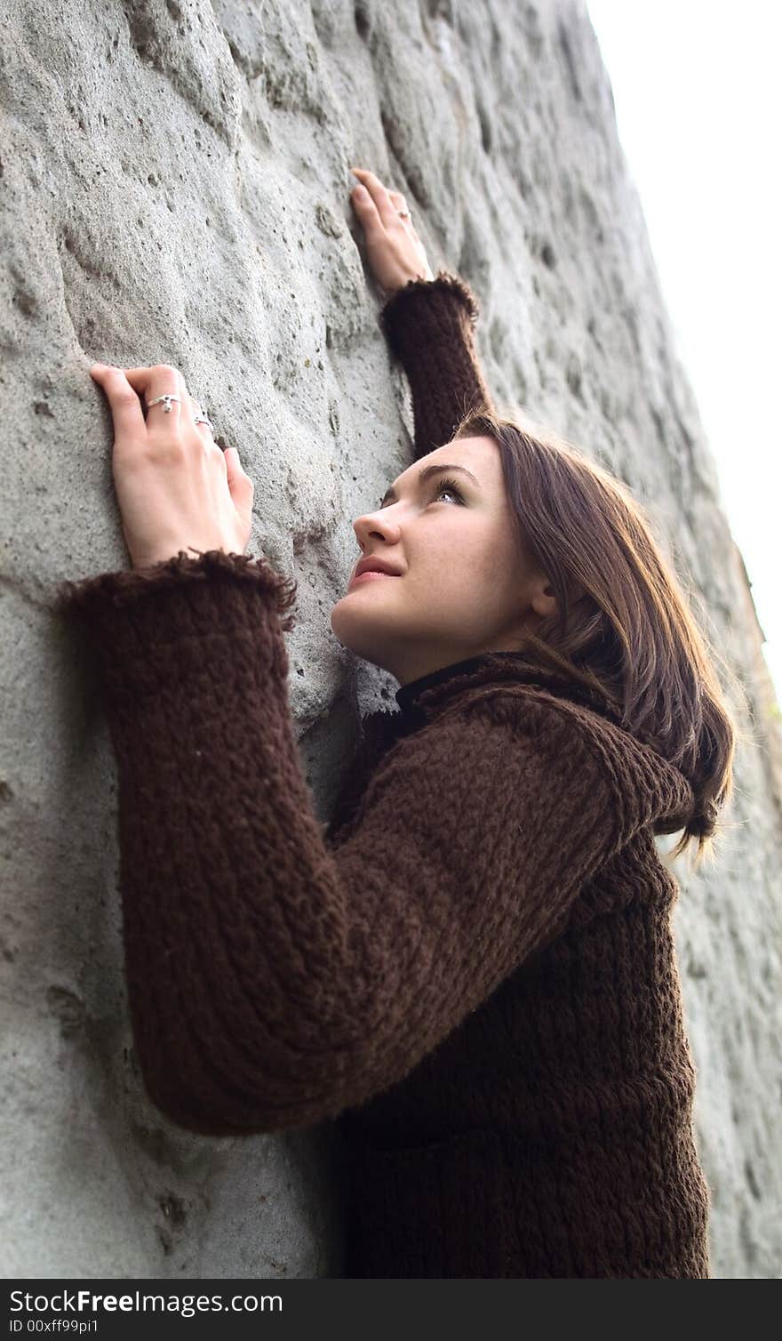 Young Girl And Wall