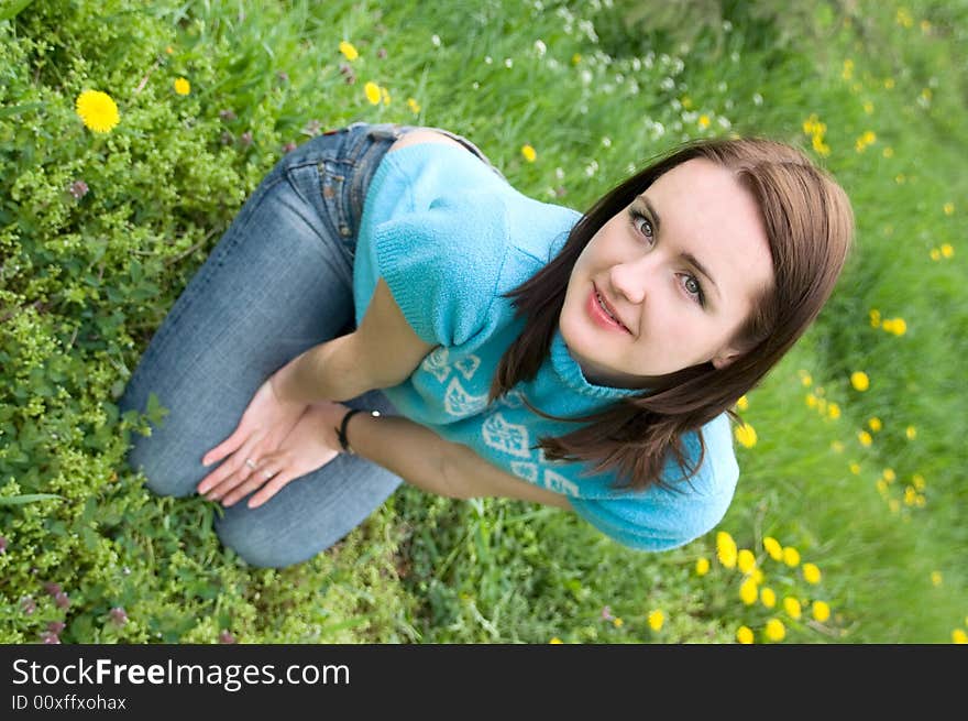 Young girl in flowers