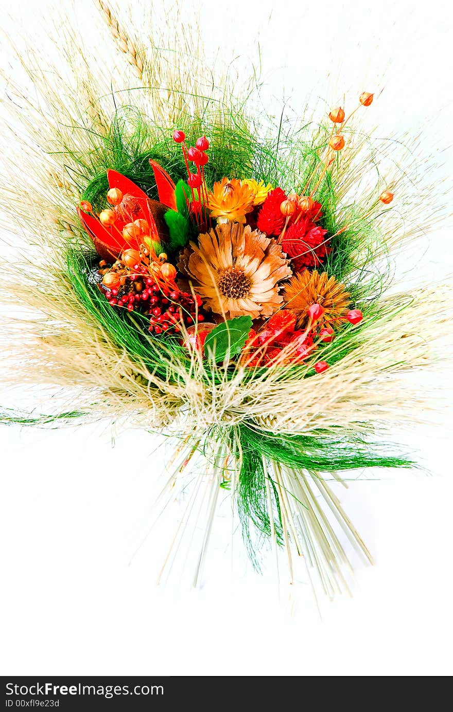 Ornament made of dry flowers