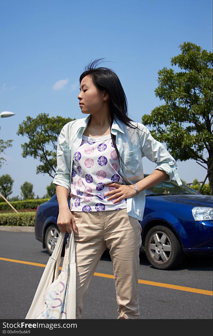 Girl And Road