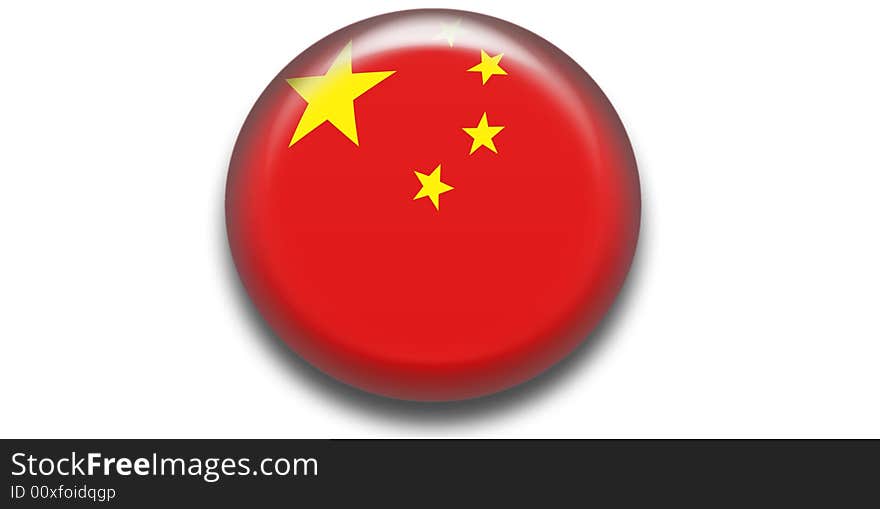 Illustration of China flag in bright colors red and yellow ,as circle icon for web. Illustration of China flag in bright colors red and yellow ,as circle icon for web