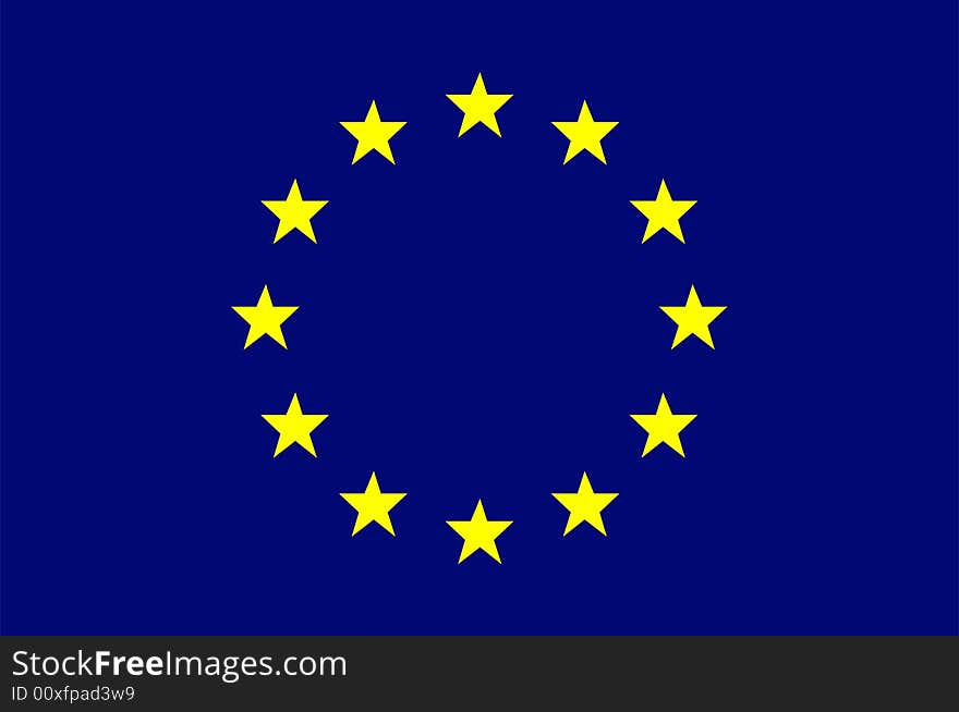 Illustration of the european union flag with bright colours