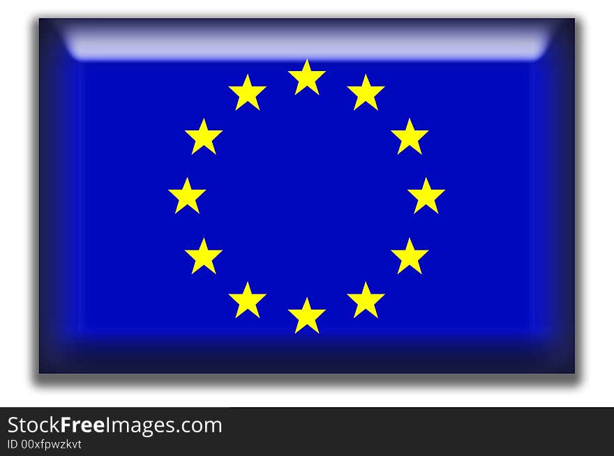 Illustration of the european union flag as a rectangle icon for web. Illustration of the european union flag as a rectangle icon for web