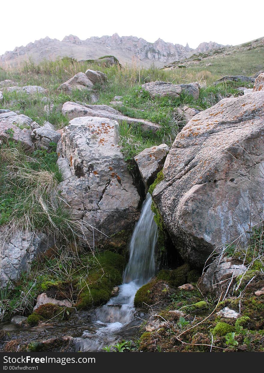 Beautiful mountain landscapes with waterfall. Beautiful mountain landscapes with waterfall