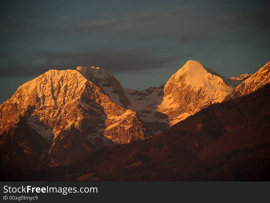 Evening mountains