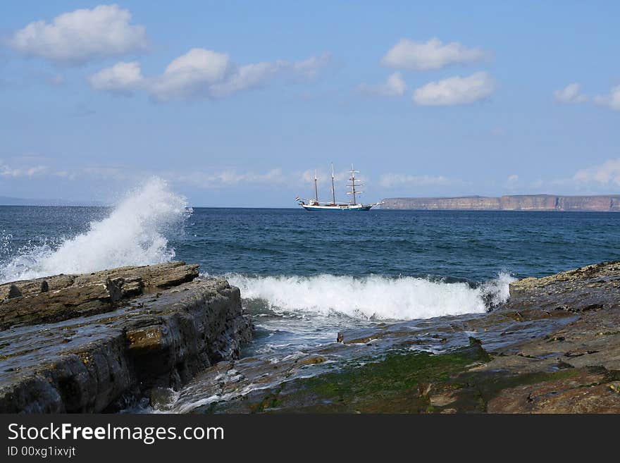 Schooner At Anchor