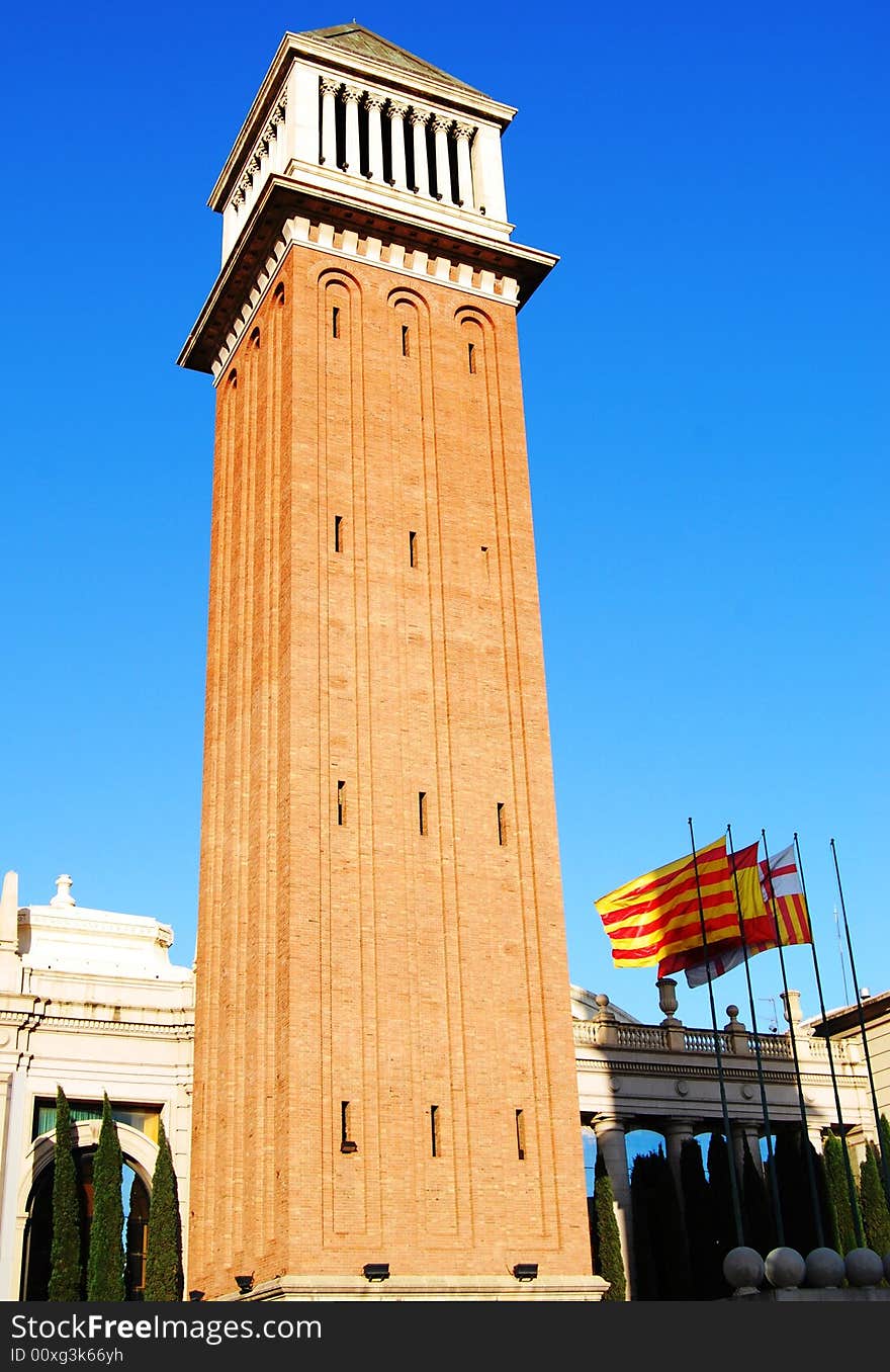 Towers on the Placa Espana in Barcelona