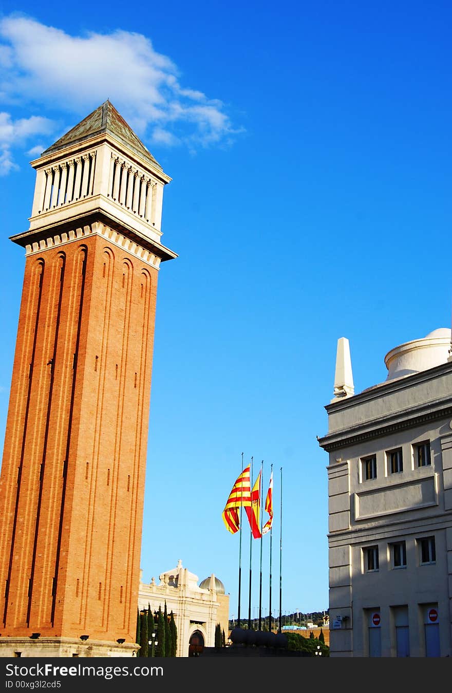 Towers on the Placa Espana in Barcelona