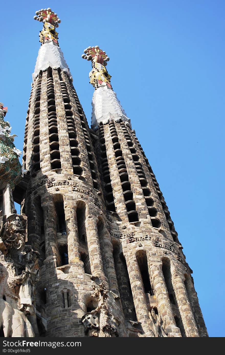 Beauty of modernistic architecture art - unfinished work of antonio Gaudi - Sagrada Familia. Beauty of modernistic architecture art - unfinished work of antonio Gaudi - Sagrada Familia