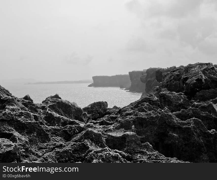 A cliff on the japanese cost. A cliff on the japanese cost