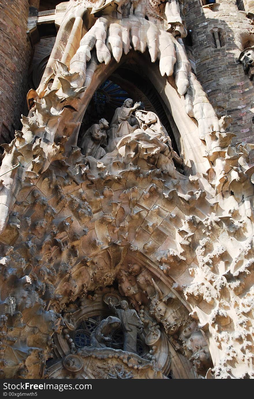 Beauty of modernistic architecture art - unfinished work of antonio Gaudi - Sagrada Familia. Beauty of modernistic architecture art - unfinished work of antonio Gaudi - Sagrada Familia