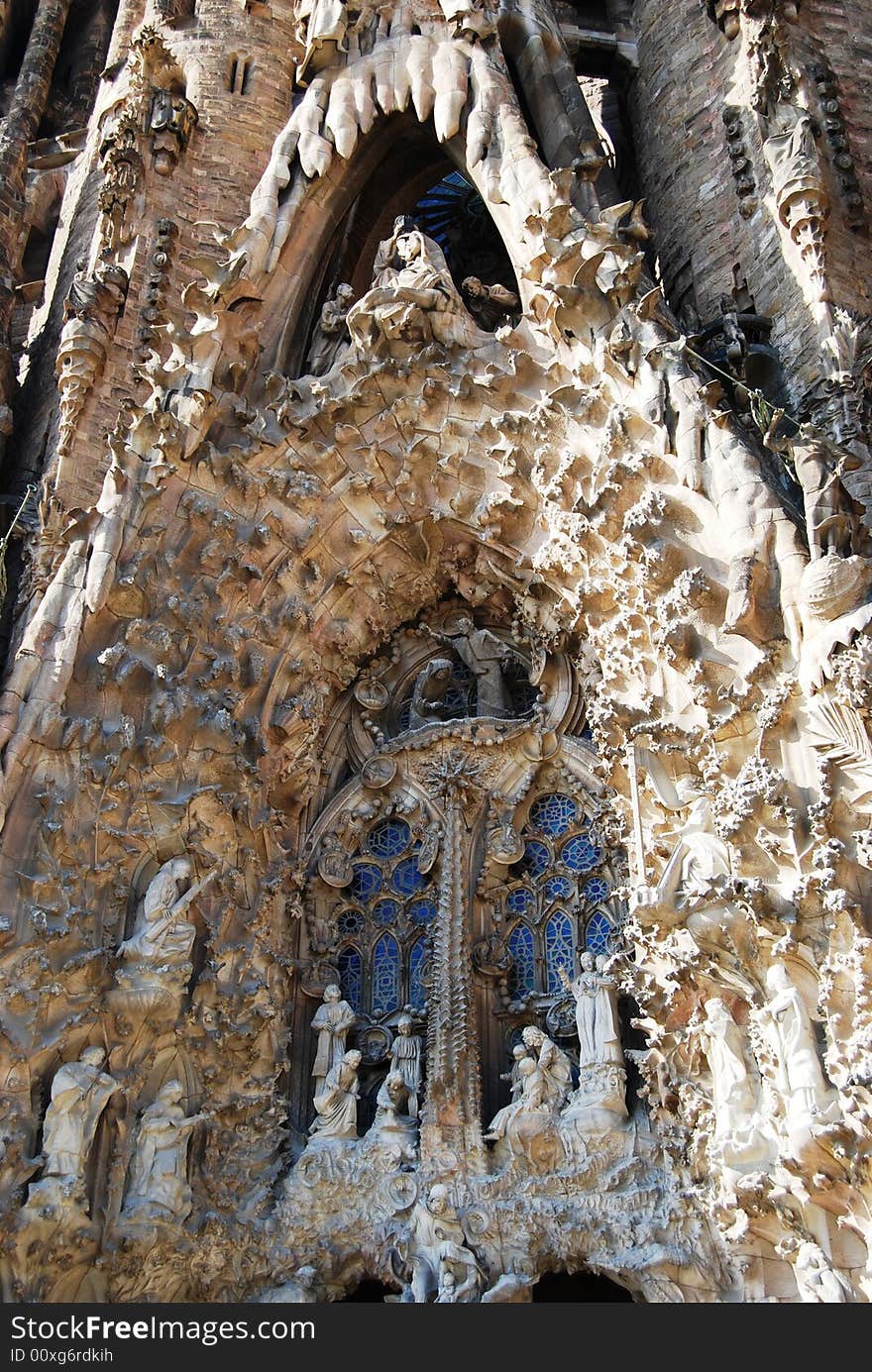 Beauty of modernistic architecture art - unfinished work of antonio Gaudi - Sagrada Familia. Beauty of modernistic architecture art - unfinished work of antonio Gaudi - Sagrada Familia