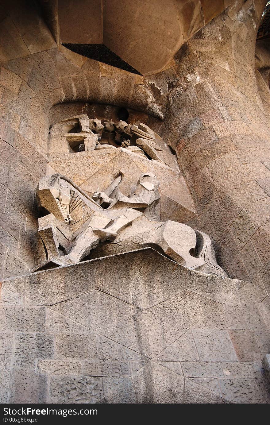 Beauty of modernistic architecture art - unfinished work of antonio Gaudi - Sagrada Familia. Beauty of modernistic architecture art - unfinished work of antonio Gaudi - Sagrada Familia