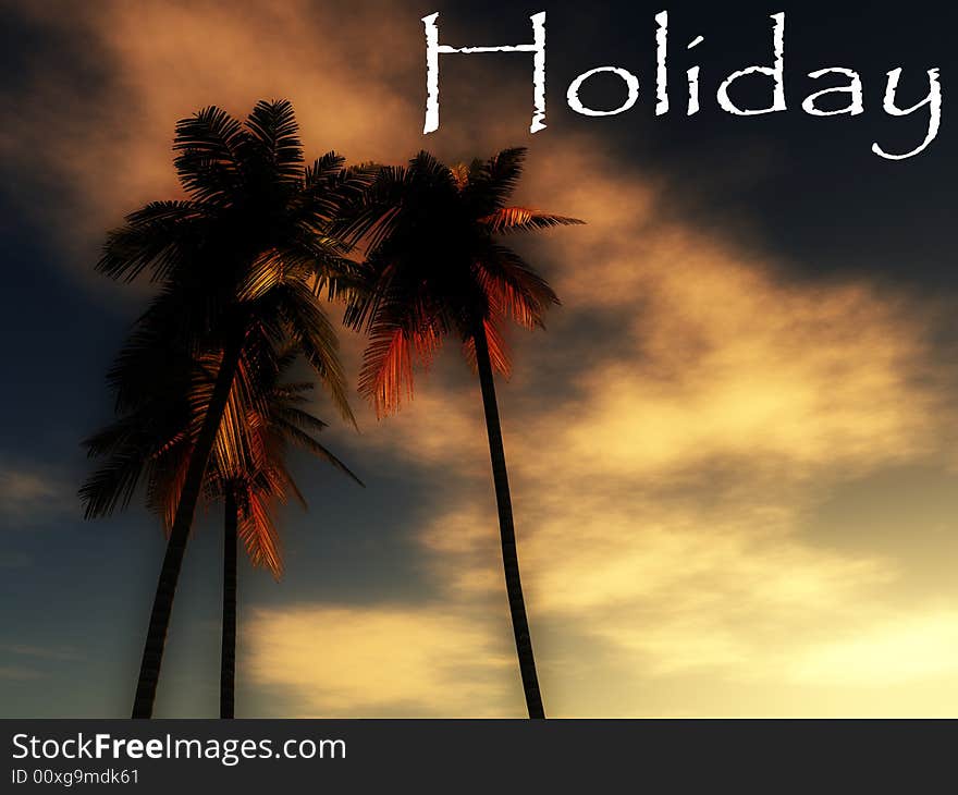 An image of some palm trees against a tropical sky, it would be a good conceptual image representing holidays. An image of some palm trees against a tropical sky, it would be a good conceptual image representing holidays.