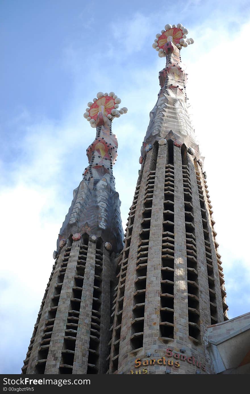 Beauty of modernistic architecture art - unfinished work of antonio Gaudi - Sagrada Familia. Beauty of modernistic architecture art - unfinished work of antonio Gaudi - Sagrada Familia