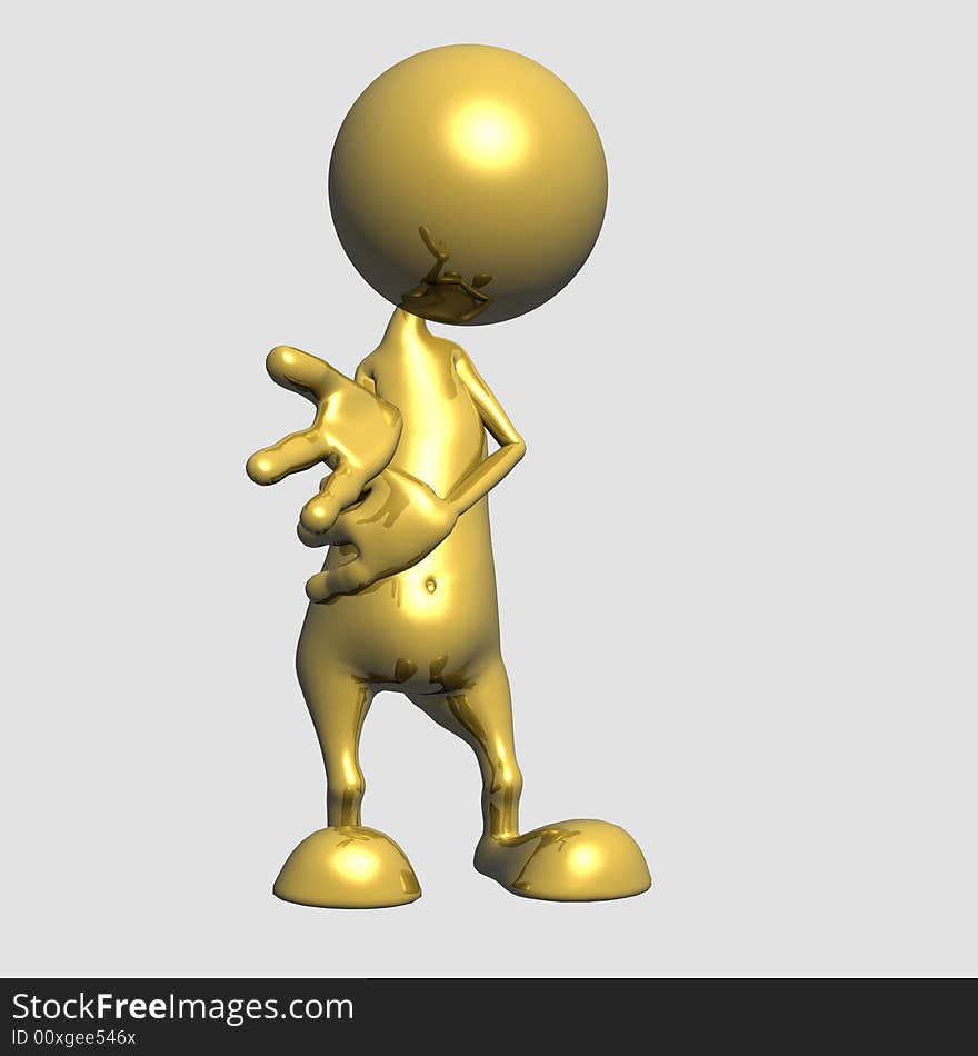 3d render of cartoon guy